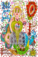 Bob & Family, Happy 60th Birthday Doodle Art, 4 X 6